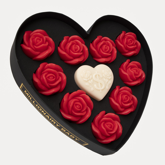 Heart-Shaped Gift Box with Rose Soaps