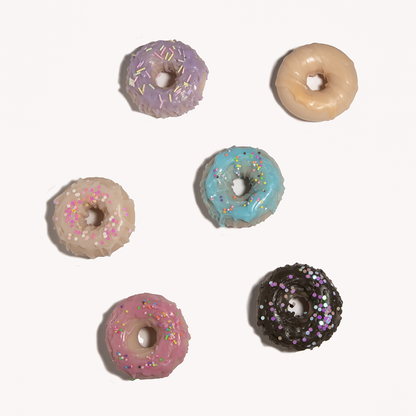 Luxury Donut Soaps Gift Box, 6 Decorative Soaps, Rose Scented