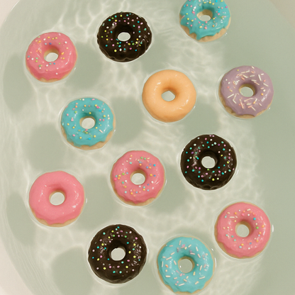 Luxury Donut Soaps Gift Box, 6 Decorative Soaps, Rose Scented