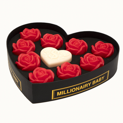 Heart-Shaped Gift Box with Rose Soaps