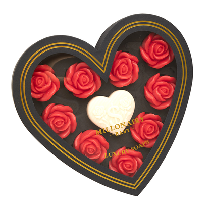 Heart-Shaped Gift Box with Rose Soaps