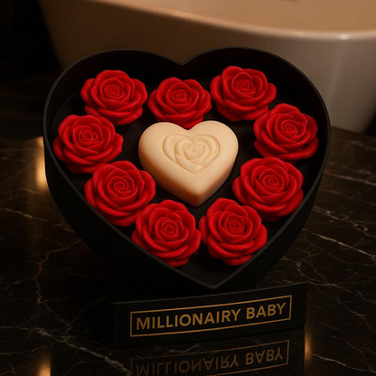Heart-Shaped Gift Box with Rose Soaps